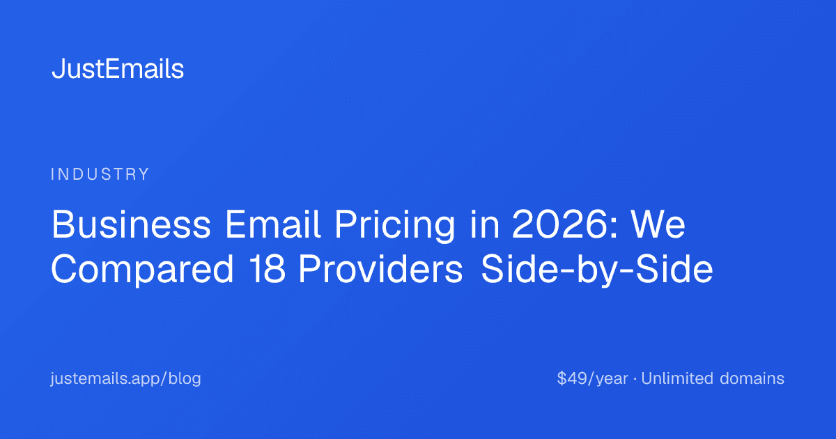 Cover for Business Email Pricing in 2026: We Compared 18 Providers Side-by-Side