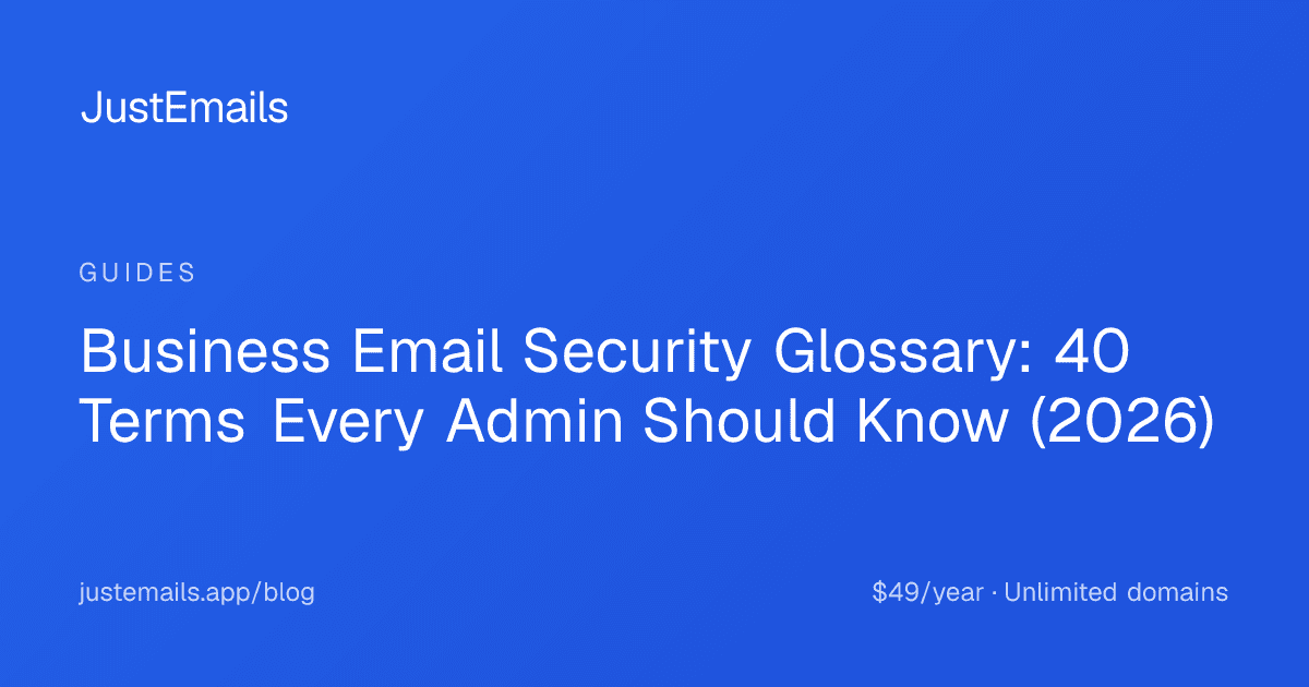 Cover for Business Email Security Glossary: 40 Terms Every Admin Should Know (2026)