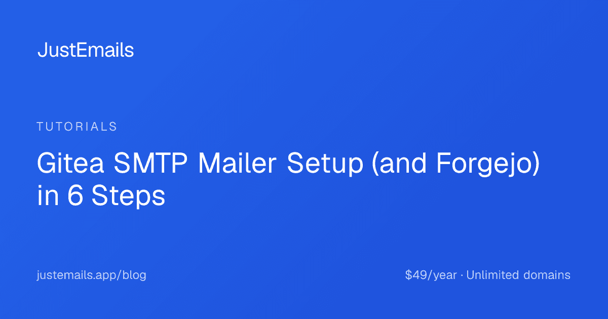 Cover for Gitea SMTP Mailer Setup (and Forgejo) in 6 Steps