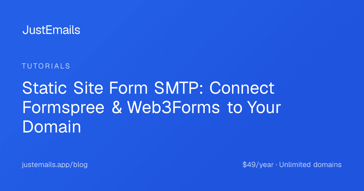 Cover for Static Site Form SMTP: Connect Formspree & Web3Forms to Your Domain