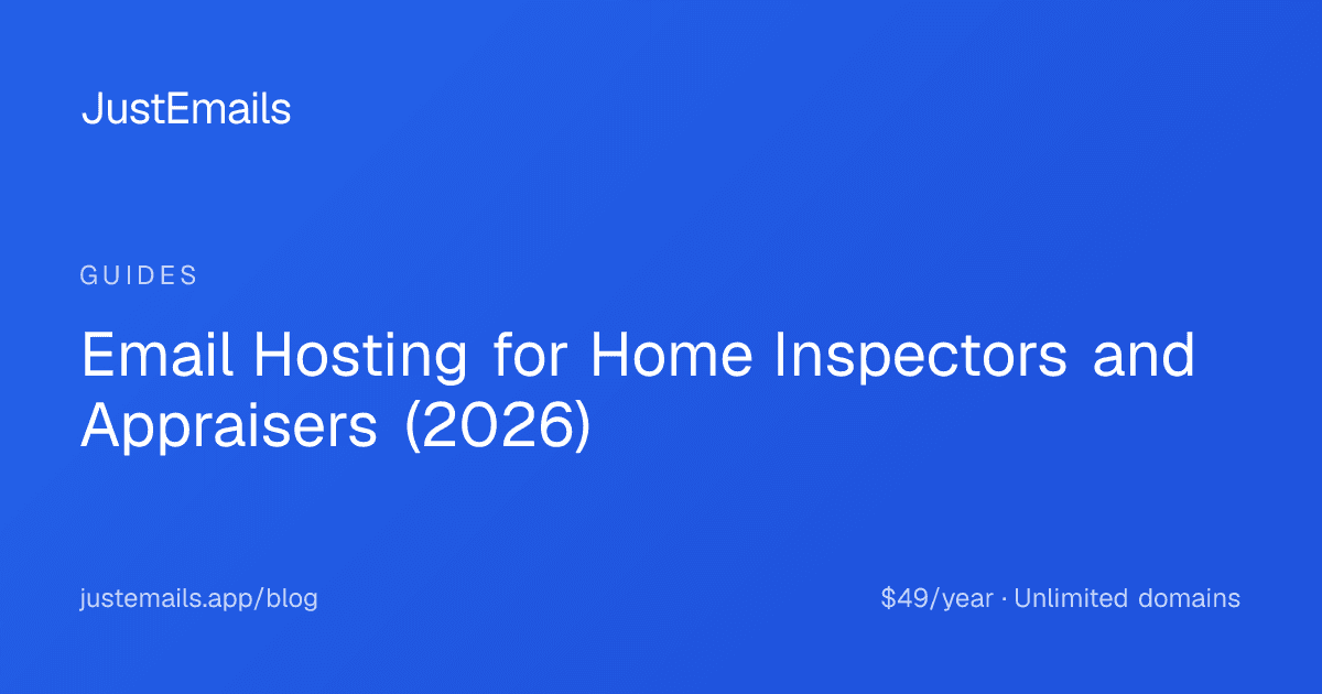 Cover for Email Hosting for Home Inspectors and Appraisers (2026)