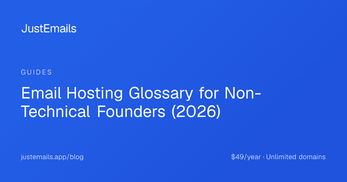 Cover for Email Hosting Glossary for Non-Technical Founders (2026)