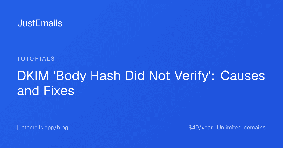 Cover for DKIM 'Body Hash Did Not Verify': Causes and Fixes