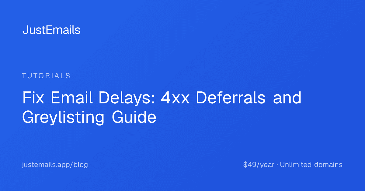 Cover for Fix Email Delays: 4xx Deferrals and Greylisting Guide