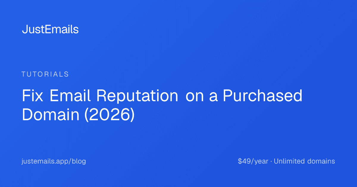 Cover for Fix Email Reputation on a Purchased Domain (2026)
