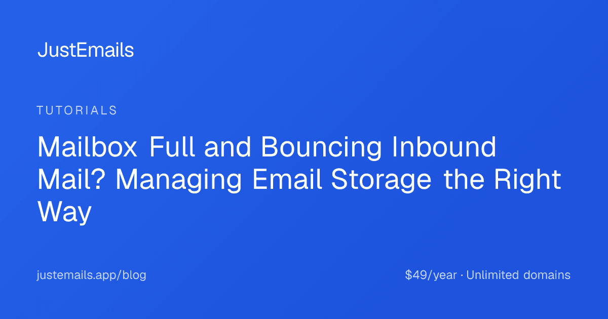 Cover for Mailbox Full and Bouncing Inbound Mail? Managing Email Storage the Right Way