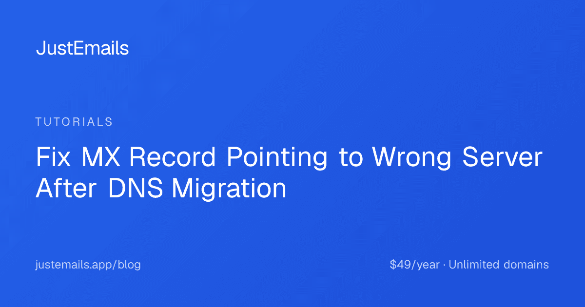 Cover for Fix MX Record Pointing to Wrong Server After DNS Migration