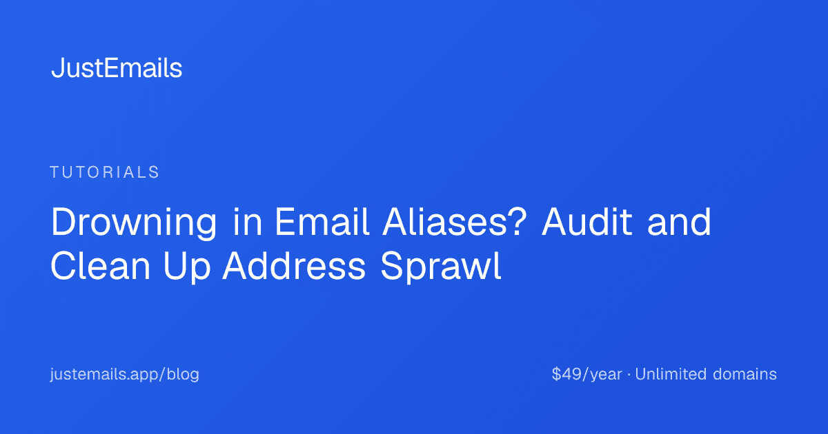Cover for Drowning in Email Aliases? Audit and Clean Up Address Sprawl