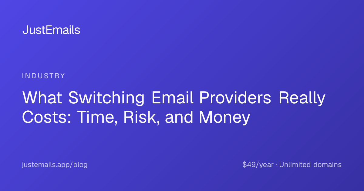 What Switching Email Providers Really Costs: Time, Risk, and Money