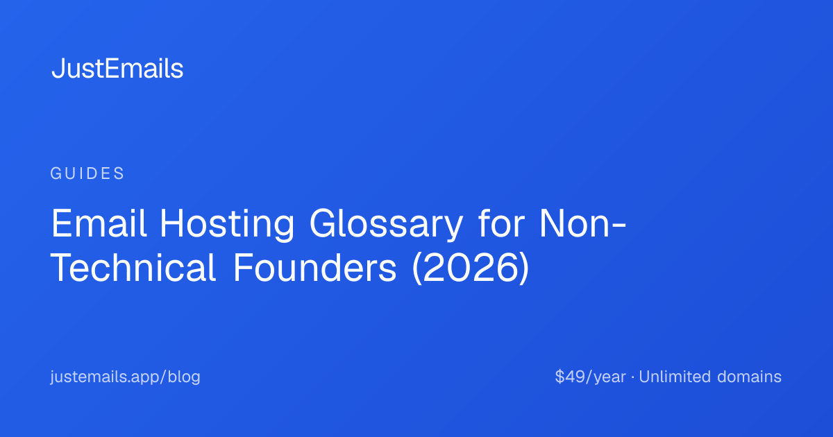 Email Hosting Glossary for Non-Technical Founders (2026)