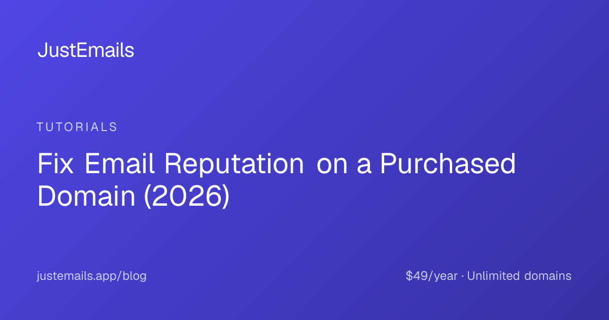 Fix Email Reputation on a Purchased Domain (2026)