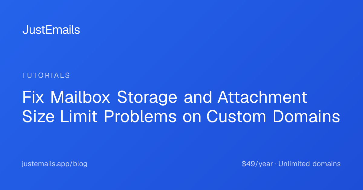Fix Mailbox Storage and Attachment Size Limit Problems on Custom Domains