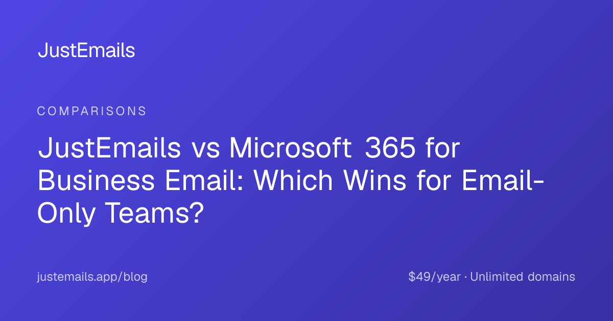 JustEmails vs Microsoft 365 for Business Email: Which Wins for Email-Only Teams?